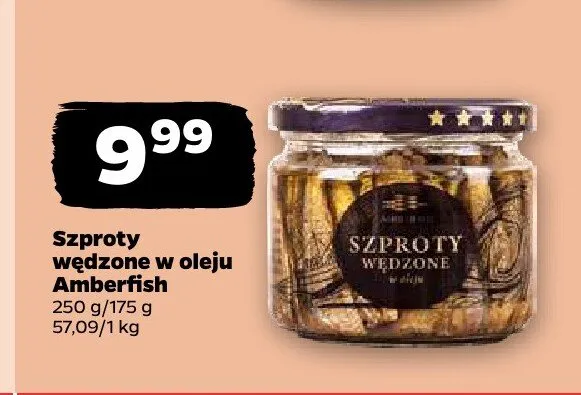Szproty wędzone w oleju Amberfish promocja w Netto