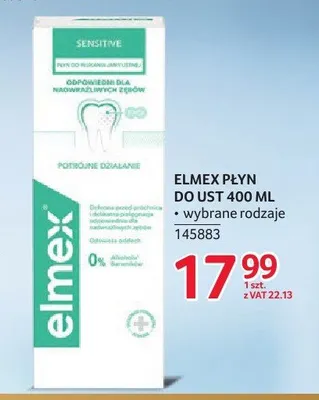 Płyn do płukania jamy ustnej Elmex Sensitive promocja w Selgros