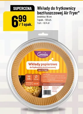 Wkłady do frytkownicy beztłuszczowej Gosia średnica 16 cm promocja w POLOmarket