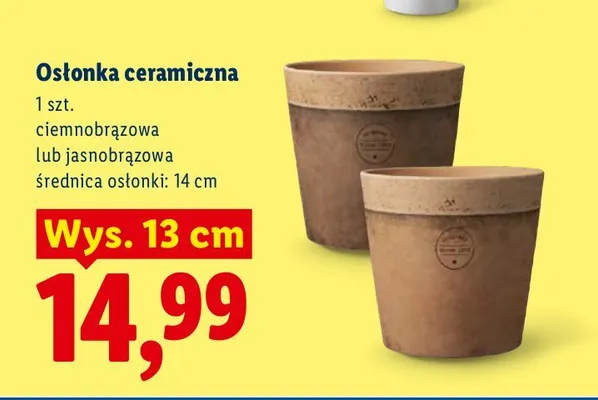 Osłonka ceramiczna ciemnobrązowa promocja w Lidl