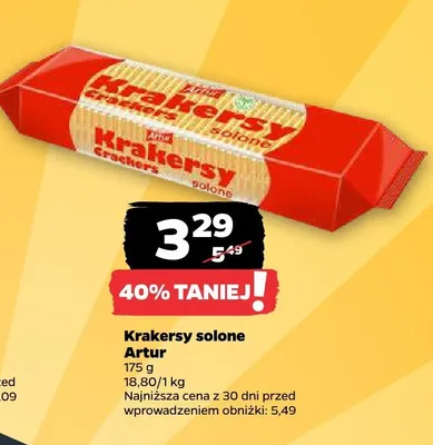 Krakersy solone Artur promocja w Netto