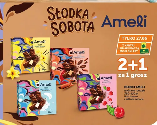 Pianki o smaku śmietankowym w czekoladzie Ameli promocja w ABC