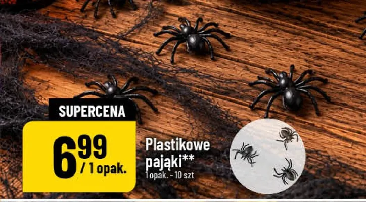 Plastikowe pająki 10-pak promocja w POLOmarket
