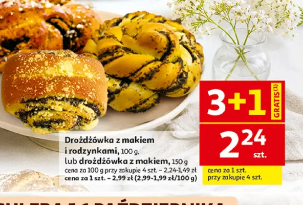 Drożdżówka z makiem promocja w Auchan