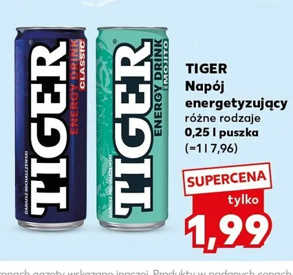 Napój energetyzujący Tiger promocja w Kaufland