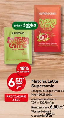Matcha Latte Supersonic Collagen White Peach promocja w Żabka