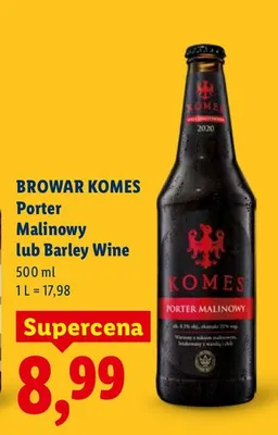 Piwo Porter Malinowy lub Barley Wine promocja w Lidl