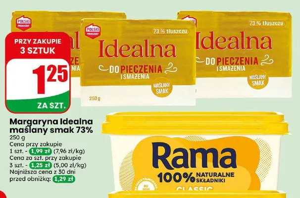 Margaryna Idealna maślany smak 73% promocja w Dino