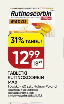 Tabletki Rutinoscorbin Max promocja w Chata Polska