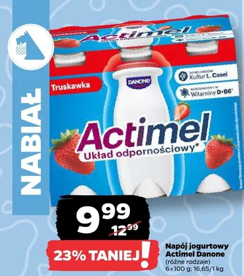 Napój jogurtowy Actimel 6-pak Danone promocja w Netto