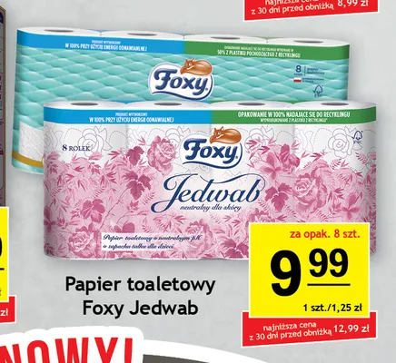 Papier toaletowy Foxy Jedwab 8-pak promocja w Gram Market