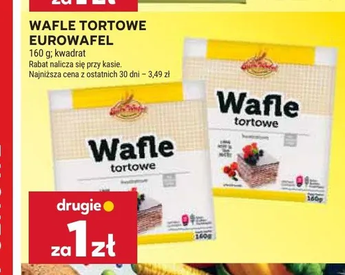 Wafle tortowe Eurowafel kwadrat promocja w Stokrotka
