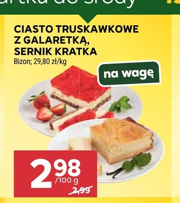 Ciasto truskawkowe z galaretką Bizon promocja w Stokrotka