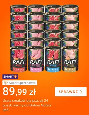 Karma dla psa uczta smaków Dolina Noteci Rafi 24-pak promocja w Allegro
