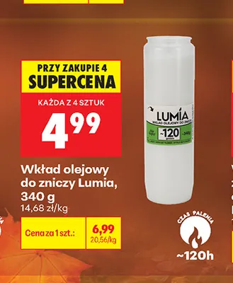 Wkład olejowy do zniczy Lumia promocja w Biedronka