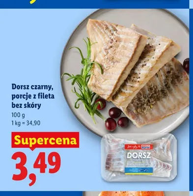 Dorsz czarny porcje z fileta bez skóry promocja w Lidl