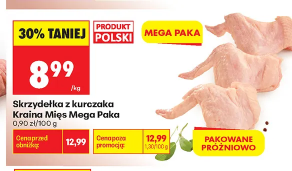 Skrzydełka z kurczaka Kraina Mięs Mega Paka promocja w Biedronka
