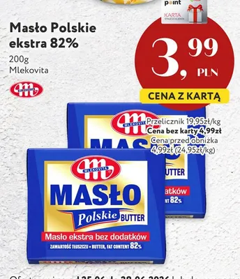 Masło ekstra Polskie Mlekovita 82% promocja w Market Point