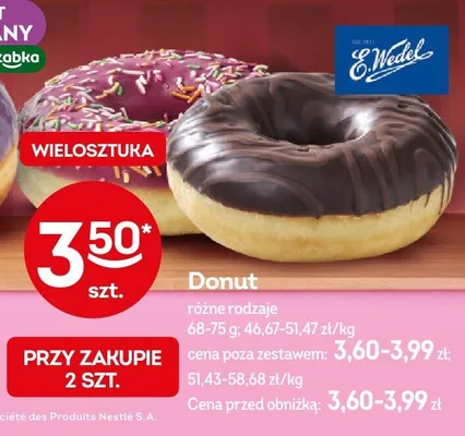 Donut E.Wedel różne rodzaje promocja w Żabka