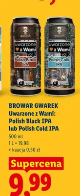 Piwo Browar Gwarek Uwarzone z Wami Polish Cold IPA promocja w Lidl