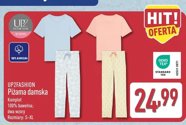 Piżama damska UP2FASHION promocja w Aldi