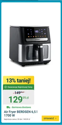 Air Fryer BERDSEN 6,5 l 1700W promocja w ERLI