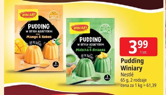 Pudding w stylu azjatyckim Matcha & Ananas Winiary promocja w Leclerc