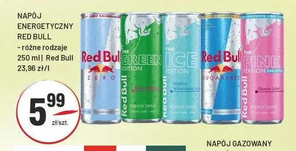 Napój energetyczny Red Bull Zero promocja w Sedal
