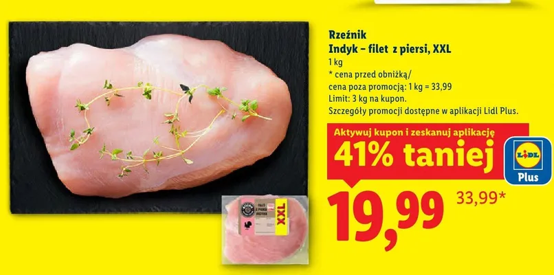Rzeźnik indyk - filet z piersi, XXL promocja w Lidl