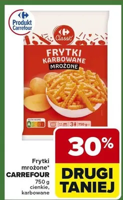 Frytki mrożone karbowane cienkie Carrefour Classic promocja w Carrefour Express