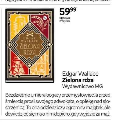 Książka Edgar Wallace Zielona rdza promocja w Empik