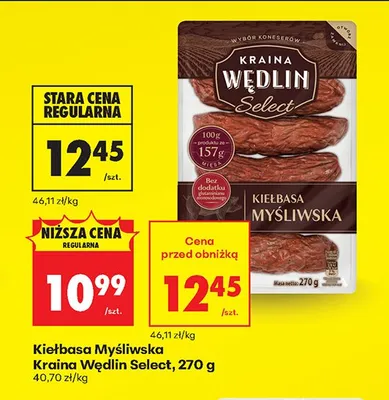 Kiełbasa Myśliwska Kraina Wędlin Select promocja w Biedronka
