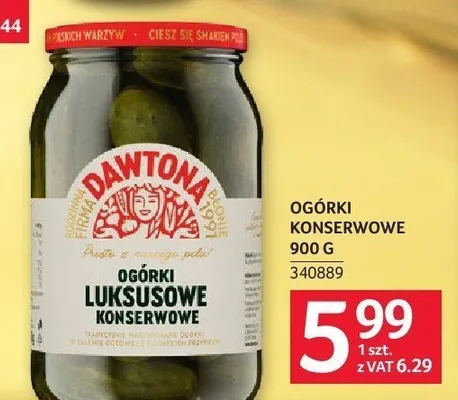 Ogórki konserwowe luksusowe Dawtona promocja w Selgros