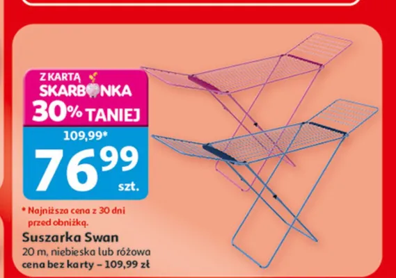 Suszarka na pranie Swan 20 m promocja w Auchan