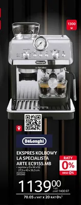 Ekspres kolbowy La Specialista Arte EC9155.MB DeLonghi promocja w Selgros