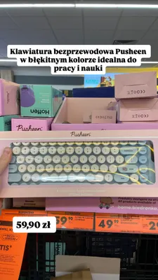 Klawiatura bezprzewodowa Pusheen promocja w Biedronka