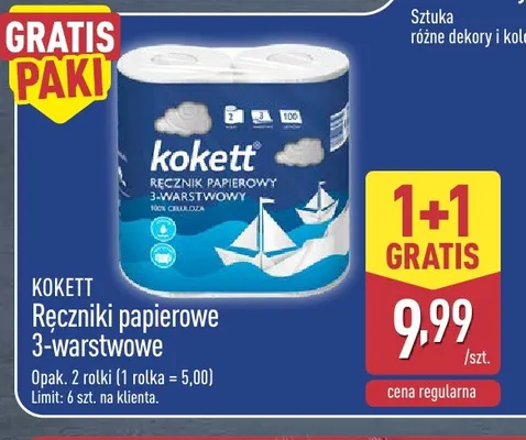 Ręczniki papierowe 3-warstwowe 2-pak Kokett promocja w Aldi