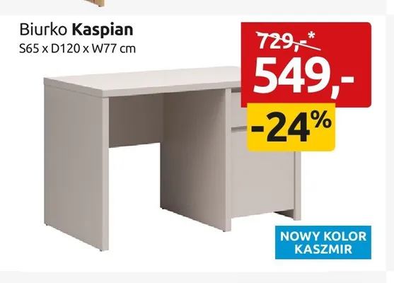 Biurko Kaspian S65xD120xW77cm promocja w Black Red White