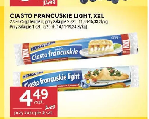 Ciasto francuskie XXL Henglein promocja w Stokrotka