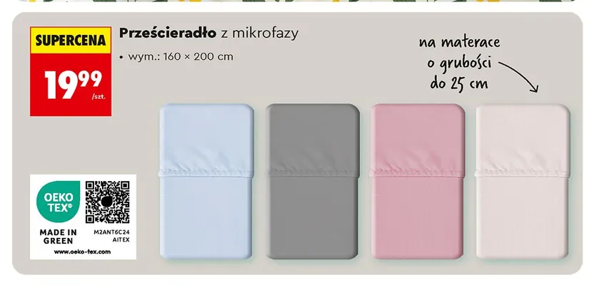 Prześcieradło z mikrofazy SMUKEE promocja w Biedronka