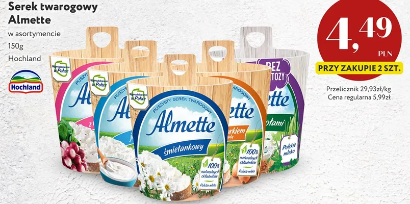 Serek twarogowy Almette w asortymencie promocja w Market Point