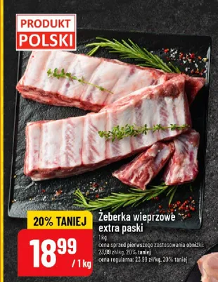Żeberka wieprzowe extra paski promocja w POLOmarket