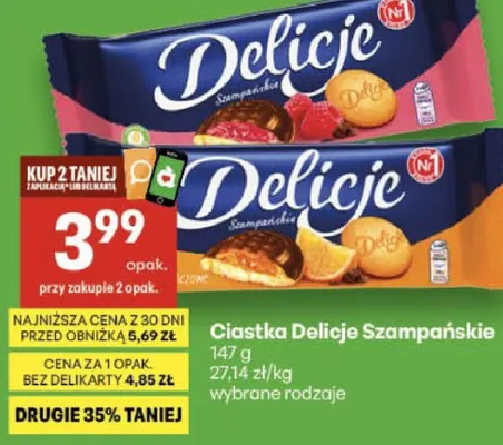 Ciastka Szampańskie promocja w Delikatesy Centrum