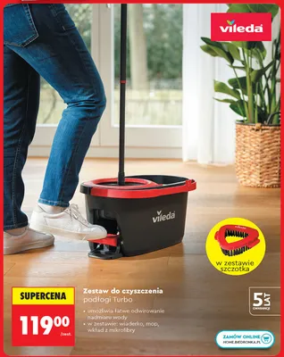 Zestaw do czyszczenia podłogi Turbo Vileda promocja w Biedronka