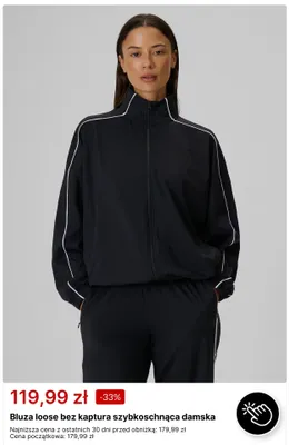Bluza loose bez kaptura szybkoschnąca damska promocja w 4F