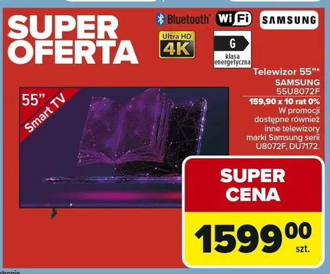 Telewizor 55" SAMSUNG 55U8072F promocja w Carrefour