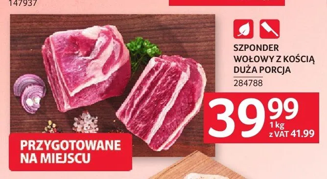 Szponder wołowy z kością duża porcja promocja w Selgros