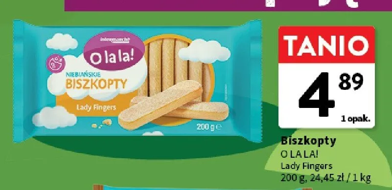 Biszkopty Lady Fingers O LA LA! promocja w Intermarche