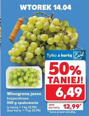 Winogrona jasne bezpestkowe promocja w Kaufland