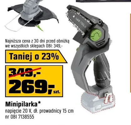 Minipilarka LUX-TOOLS napięcie 20V dł. prowadnicy 15cm promocja w OBI